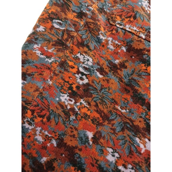 Pilcro and the Letterpress Corduroy Floral Pants Womens Sz 28 Red Purple - Picture 3 of 8